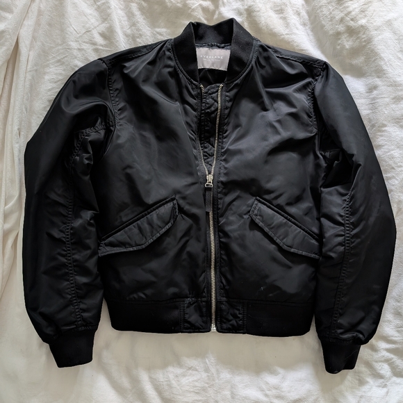 Everlane Black Bomber Jacket ⚪ SZ S - Picture 4 of 6